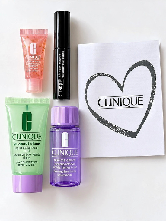 Clinique Other - Clinique Travel Skincare and Makeup Set Green & Purple